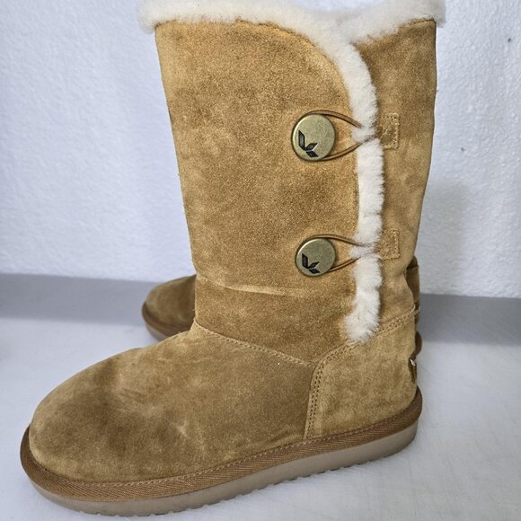 Koolaburra by UGG Boots Womens Size 7 Suede Shearling Button Tall Warm 1096409 - Picture 6 of 9